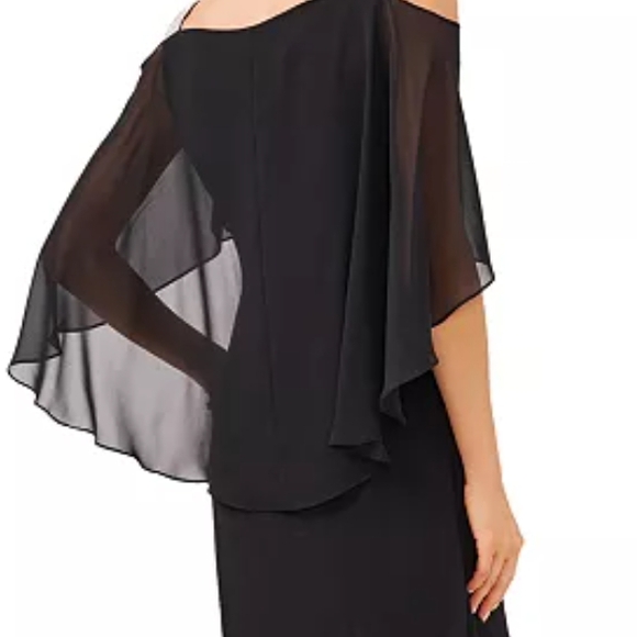 Elegant Black Dress with Silver Accents. MSK NWT size LG - Picture 9 of 12